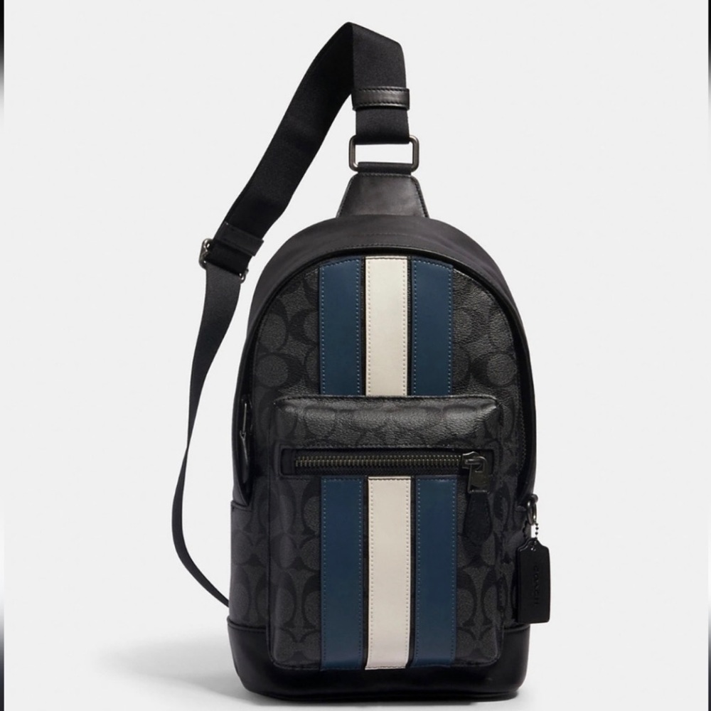 West Pack In Signature Canvas With Varsity Stripe